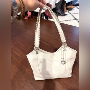 Brighton Cream Shoulder Bag with Silver Accents